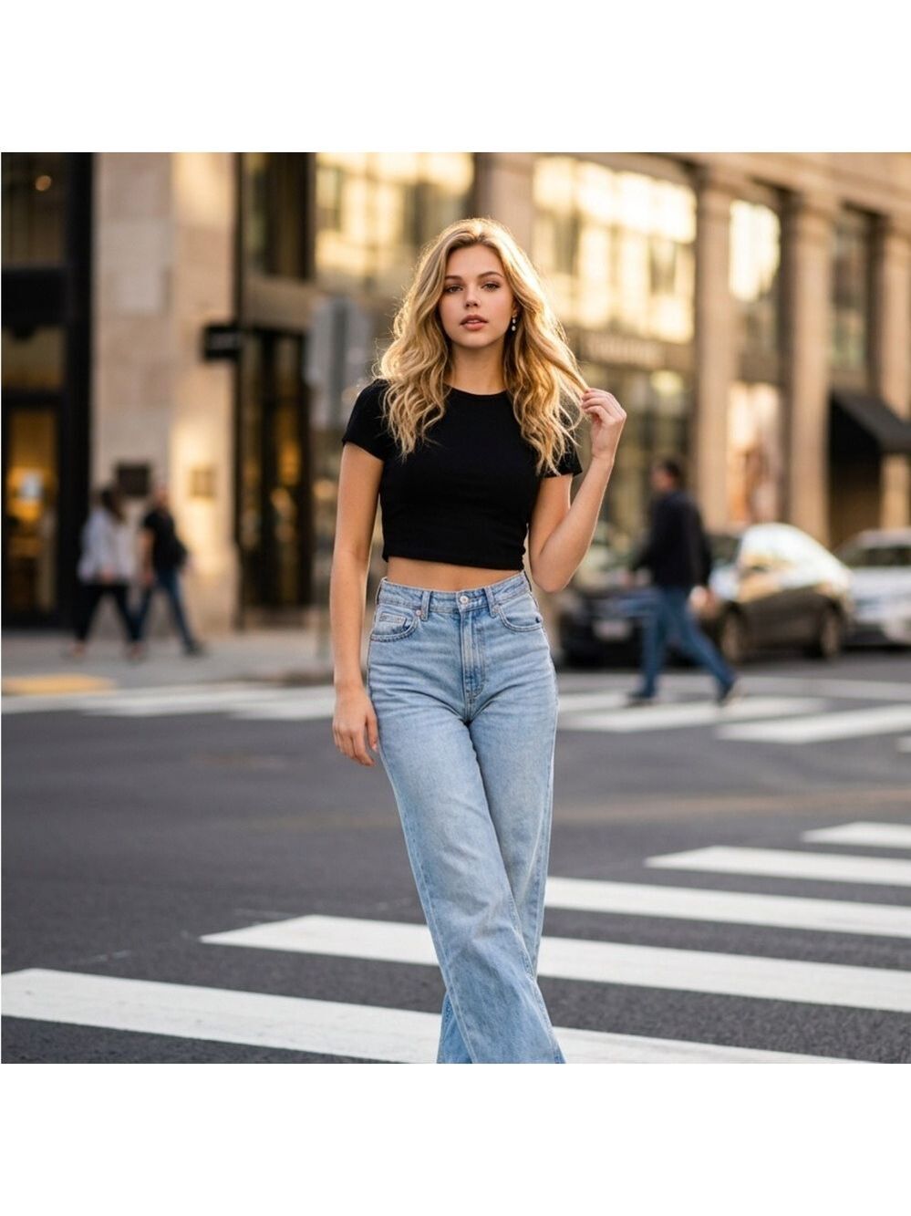 SHEIN Classic Black Crop Top - Picture 3 of 4
